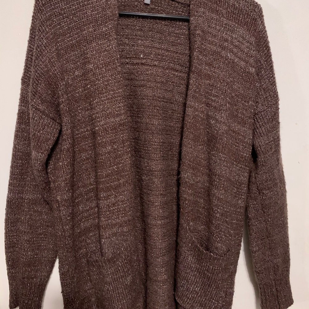 Burgundy knit cardigan